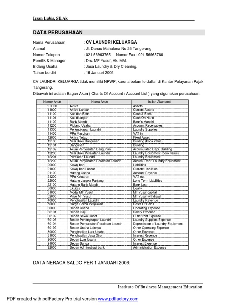 Kasus Jasa Cv Laundri Keluarga Pdf