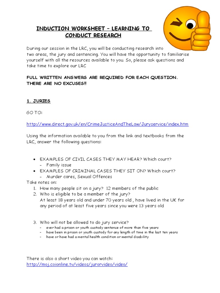 LRC Induction Worksheet 2012 | PDF | Social Science