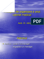 Principiile de Organizare A Unui Cabinet Medical