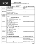 Time Table: Fundamentals of Information Technology