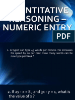 Quantitative Reasoning - Numeric Entry