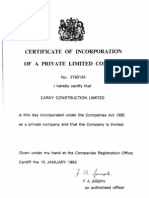 Certificate of Incorporation