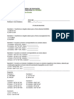 1 Lista de Exercícios Rumos e Azimutes