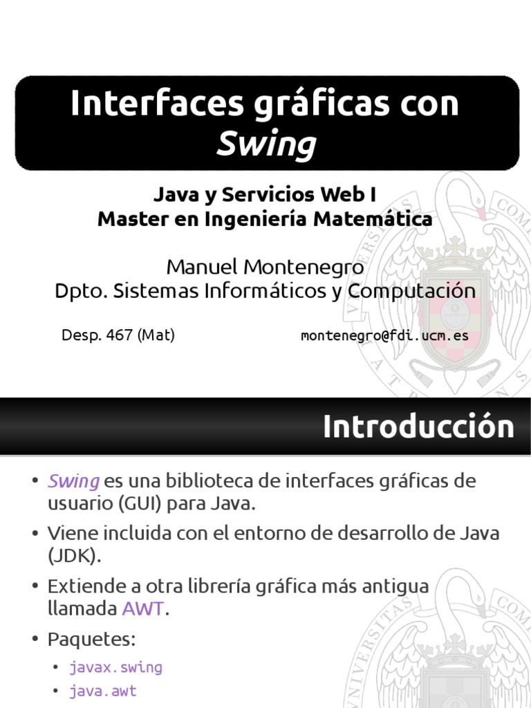 Introducción a Swing en Java | PDF | Métodos y materiales de enseñanza ...