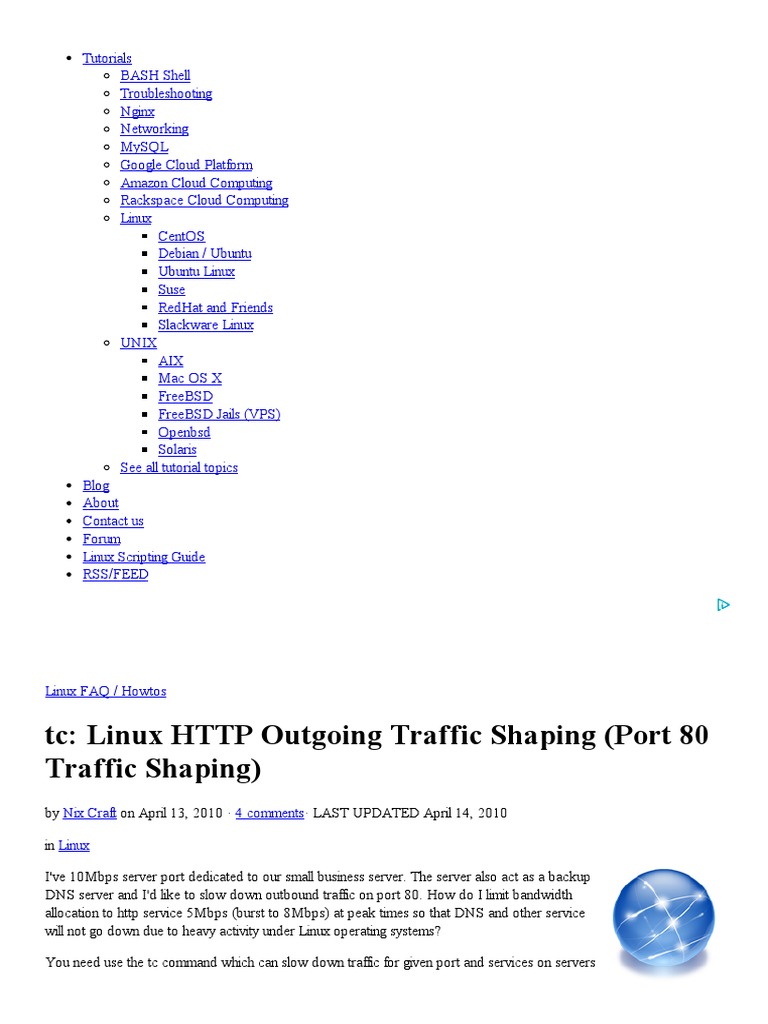 Linux HTTP Outgoing Traffic Shaping (Port 80 Traffic Shaping) | PDF ...