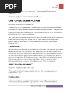 Download Customer Delight is a Key to Success the Assignment by swhrtpp SN21285721 doc pdf