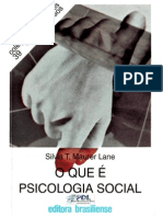 Livro - O Que É Psicologia Social - Silvia Lane