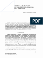 Reflexiones Sobre La Eutanasia: Una Cuestión Pendiente Del Derecho Constitucional A La Vida