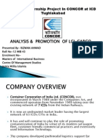 Summer Internship Project in CONCOR at ICD Tughlakabad ON ANALYSIS & PROMOTION OF LCL CARGO