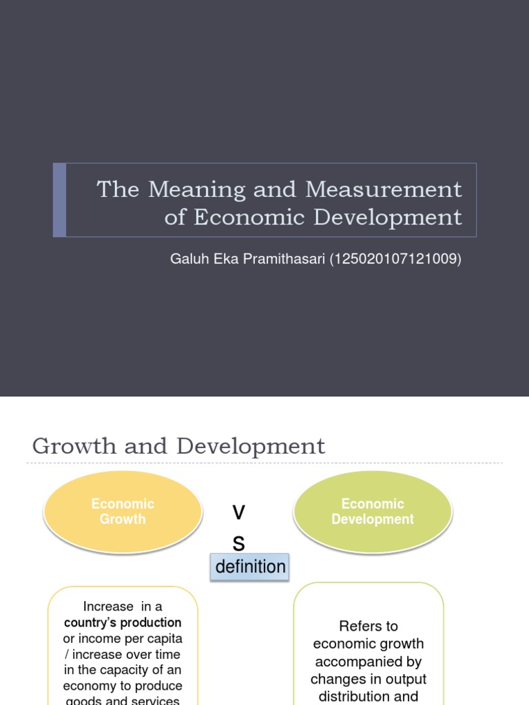 The Meaning And Measurement Of Economic Development Purchasing Power