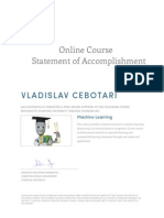 Online Course Statement of Accomplishment: Vladislav Cebotari