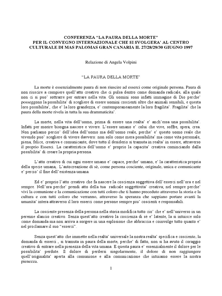 Angela Volpini Paura Della Morte PDF
