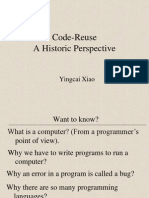 Code-Reuse A Historic Perspective: Yingcai Xiao