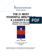 John Maxwell - 21 Most Powerful Minutes in a Leaders Day Biz Book Summary