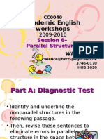 Academic English Workshop 0910S6 Parallel Structures