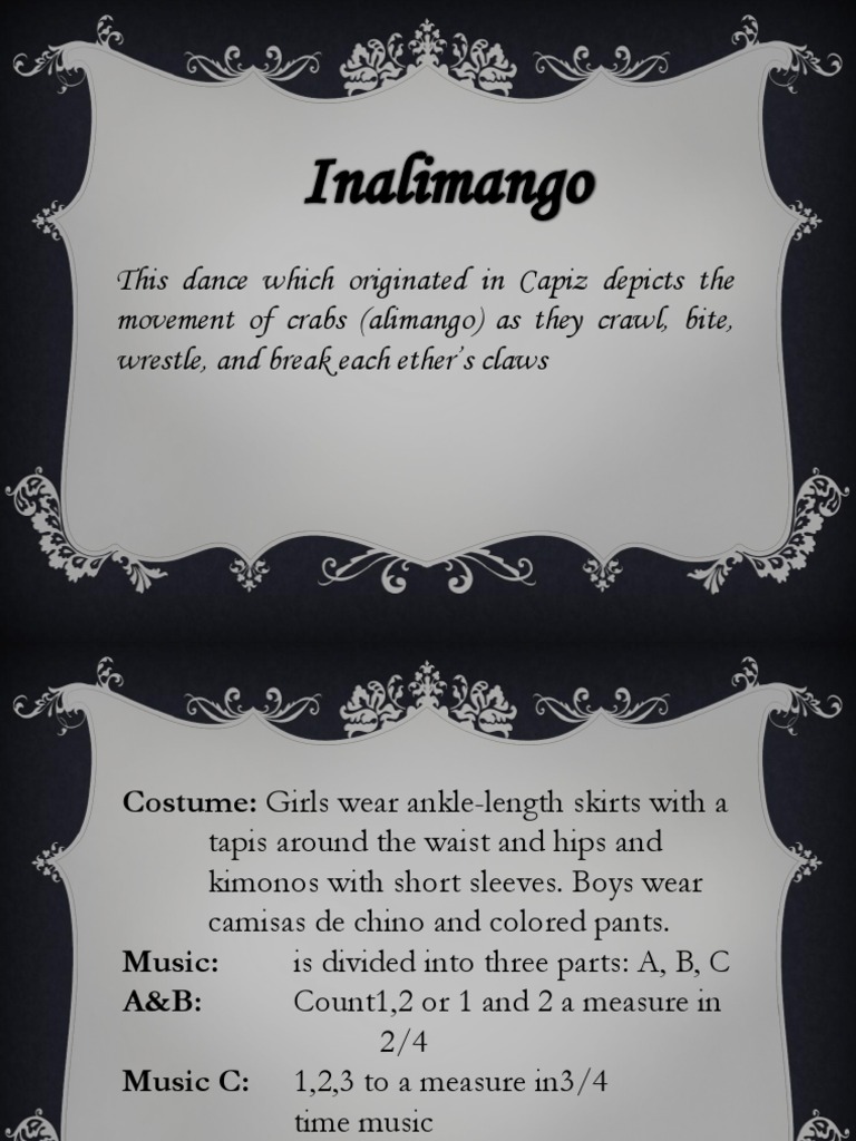 Inalimango: Capiz Crab Dance Overview | PDF | Dances