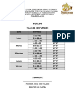 Horario Taller de Computacion