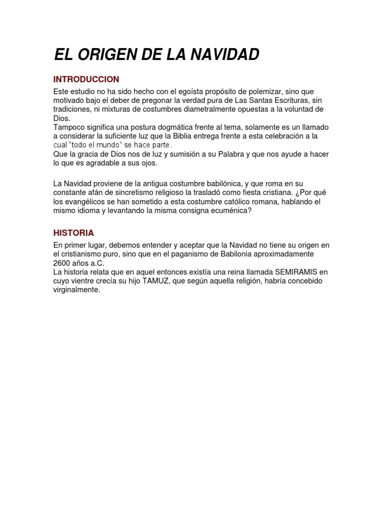 El Origen de La Navidad PDF | PDF | Papá Noel | Navidad
