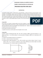 Ps2014 - Processo Seletivo Ufes 2014 - Prova de Matematica