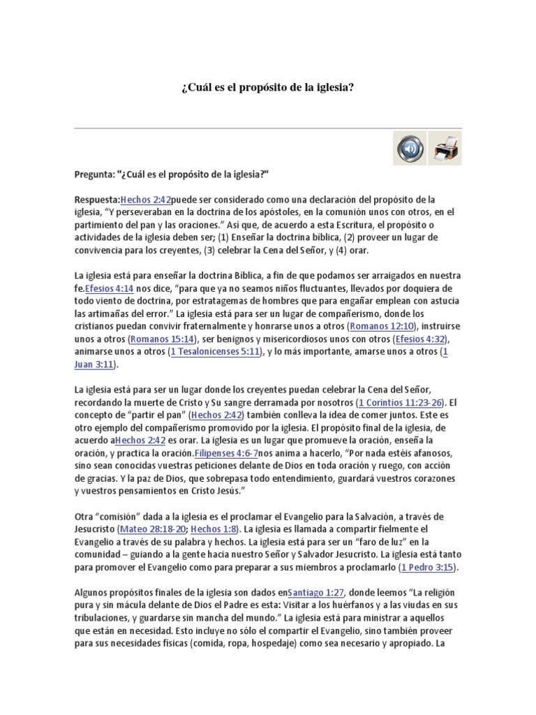 Propósito de la Iglesia Cristiana | PDF | Iglesia cristiana | Cristo ...