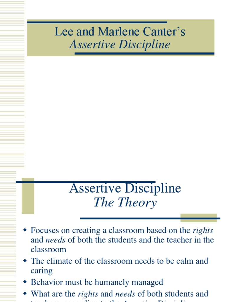 Canter's Assertive Discipline Overview | PDF