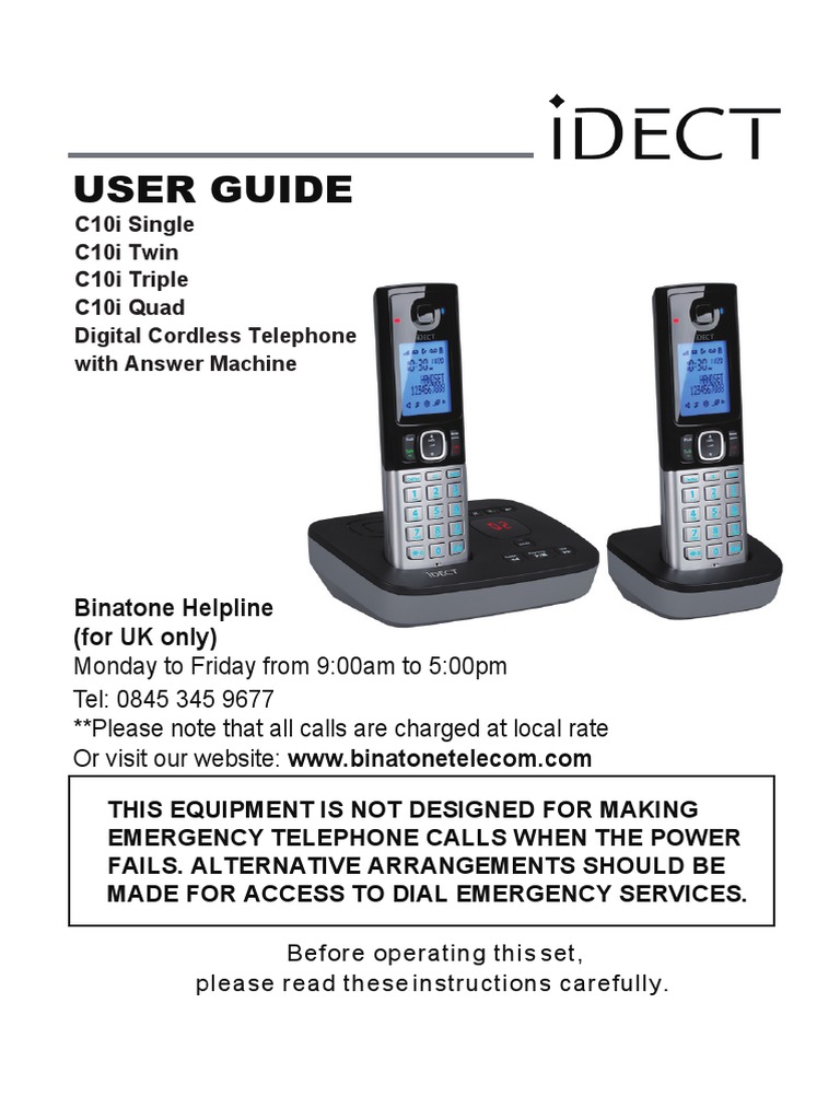 binatone trek 100 manual