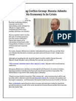 Financial Blog Corliss Group: Russia Admits That Its Economy Is in Crisis