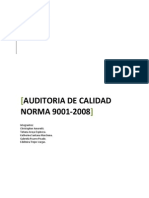 Auditoria de Calidad NORMA 9001-2008: Universidad INVENIO