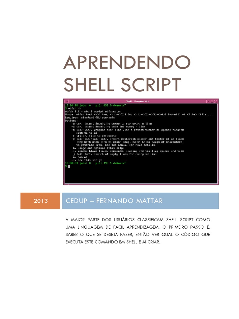 Apostila de Shell-Script | PDF | Shell (informática) | Software de sistema