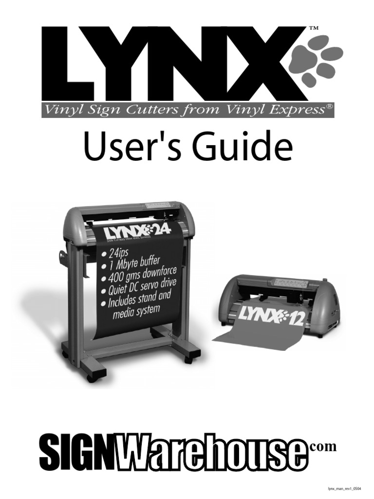 Lynx Manual 24" vinyl cutter Dos Usb
