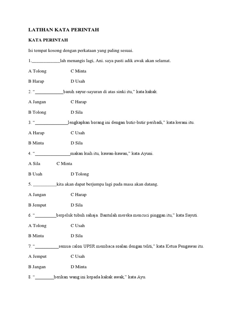Latihan Kata Perintah Pdf