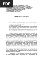 Atividade avaliação