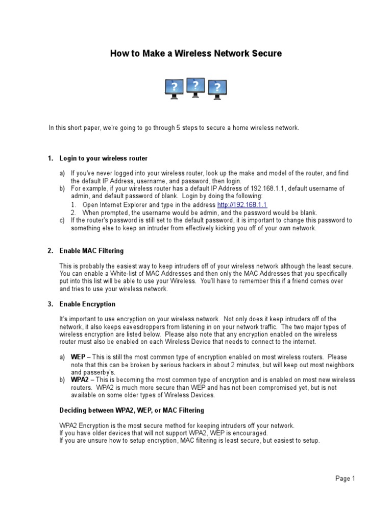 Wireless Network Secure | PDF