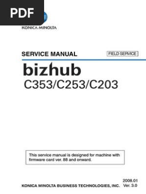 Konica Minolta Develop Biz Hub Bizhub Ineo 203 Bh C353 C253 C203 Field Ser Man Electrical Connector Ac Power Plugs And Sockets
