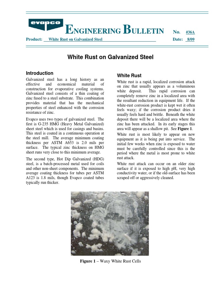 Managing White Rust on Galvanized Steel | PDF | Rust | Corrosion