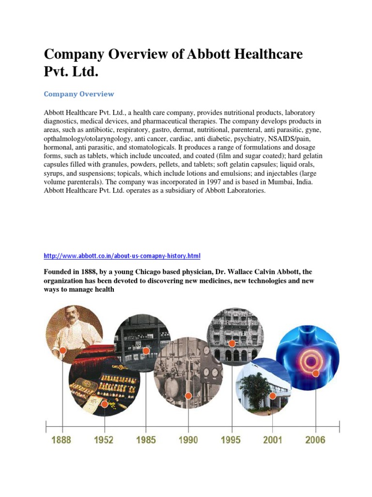 Company Overview of Abbott Healthcare Pvt Abbott Laboratories