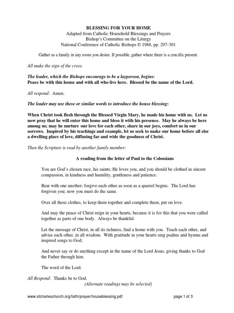 House Blessing without priest Amen Blessing