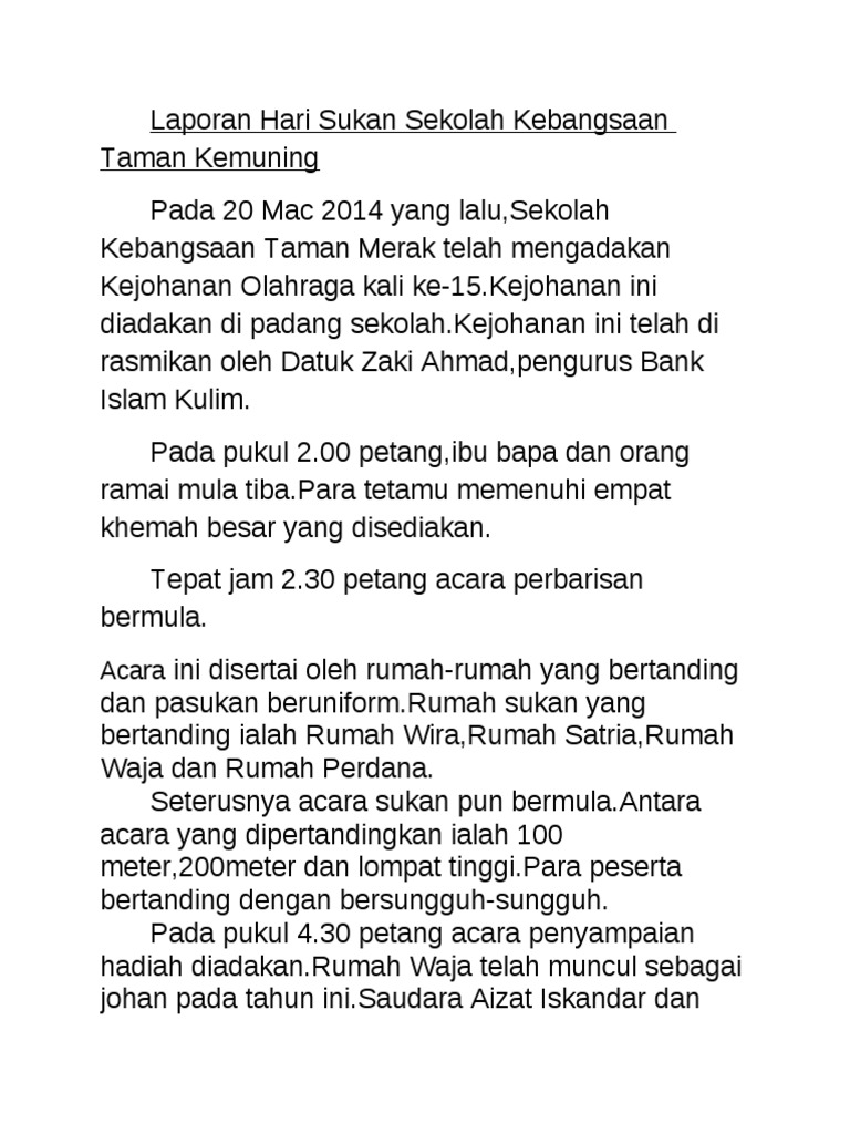 Laporan Sukan Pdf