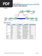 7.1.2.4 Packet Tracer - Configuring VPNs (Optional) Instructions