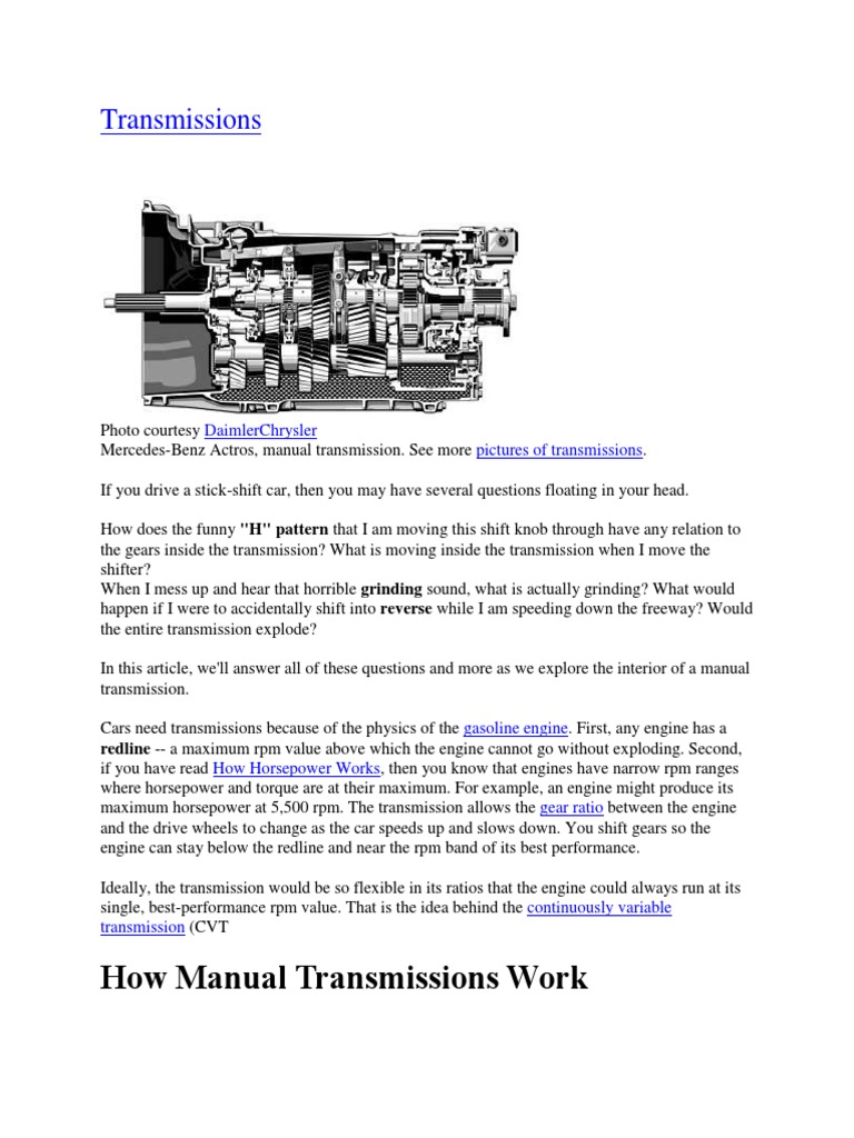 Manual Transmission | PDF | Manual Transmission | Transmission (Mechanics)