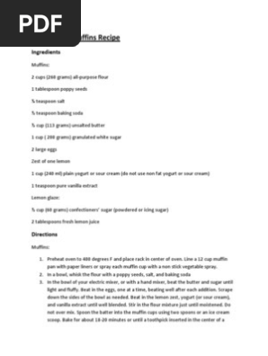 Poppy Seed Muffins Recipe