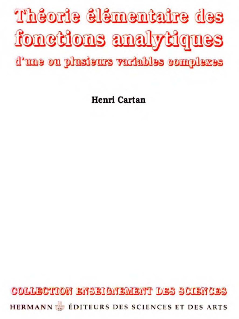 (Henri Cartan) Theorie Elementaire Des Fonctions A PDF | PDF | Série ...