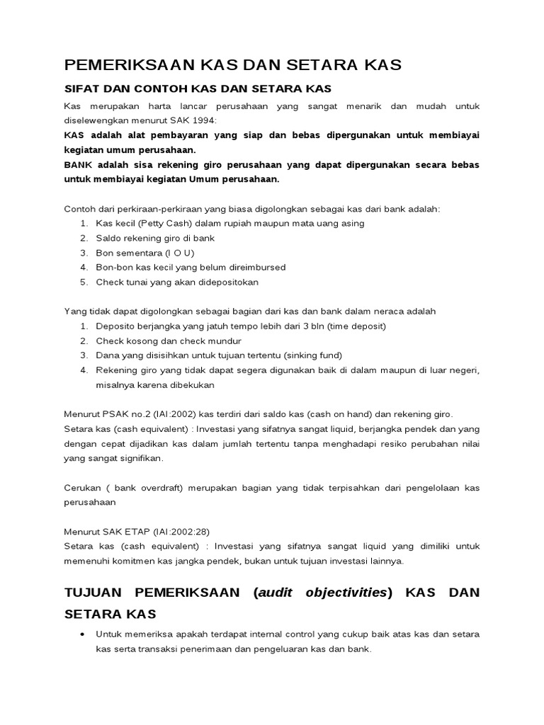 Contoh Soal Audit Kas