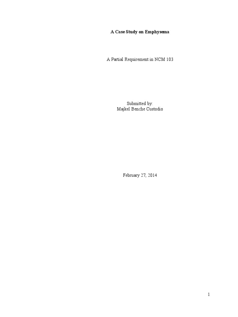 Emphysema Case Study E3 PDF Medical Specialties Clinical Medicine