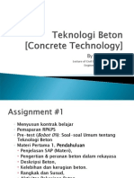 Teknologi Beton (Concrete Technology) - Assignment1