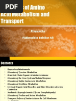 Disorders of Amino Acid Metabolism and Transport