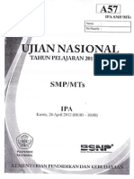 Naskah Soal UN IPA SMP 2012 (Paket A57)
