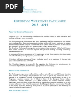 Grundtvig Catalogue13 En Adult Education Literacy