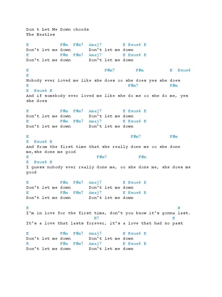 Don T Let Me Down Chords George Martin Pop Songs
