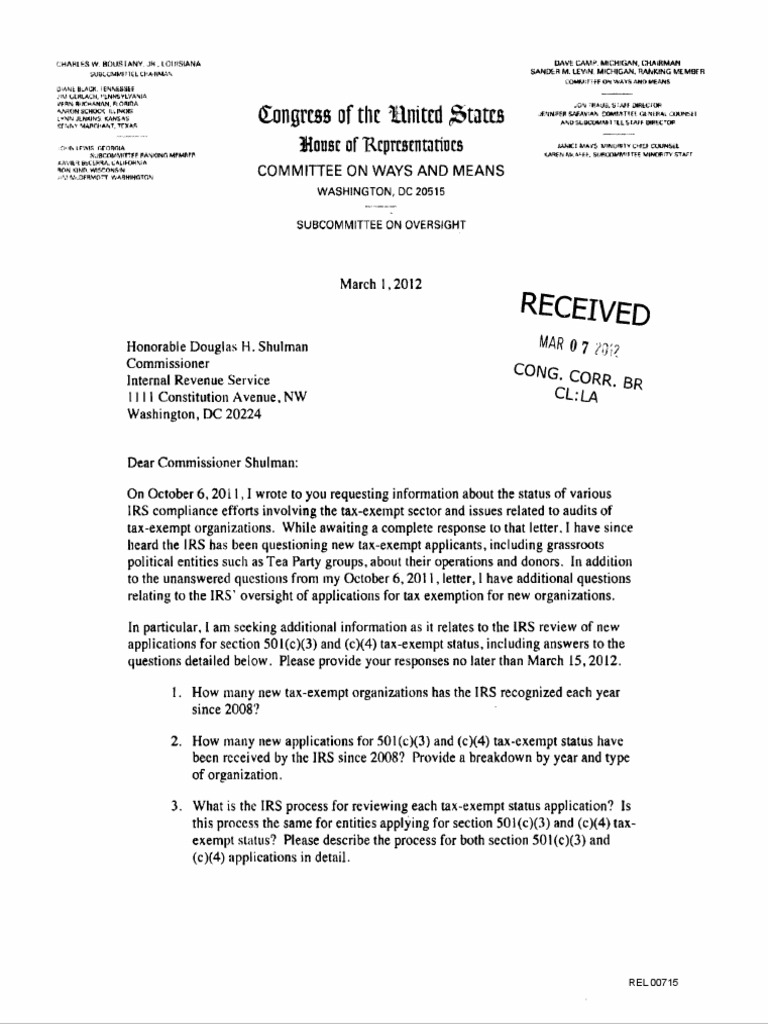 Responsive Documents - CREW: IRS: Regarding Policy On Investigating 501 (C)  (3) Organizations | PDF | Citizens For Responsibility And Ethics In  Washington | United States Federal Policy
